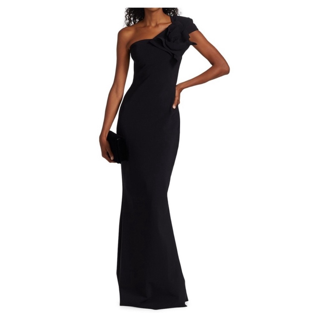 Chiara Boni Black One-Shoulder Gown